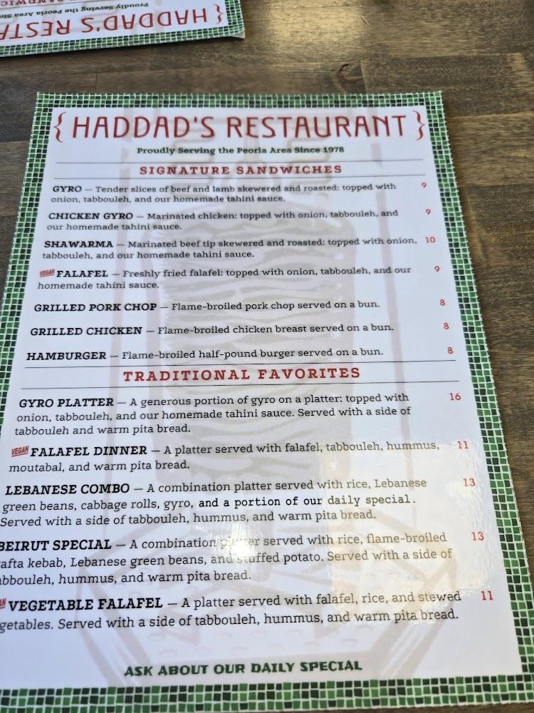 Haddad's Restaurant Menu image 2